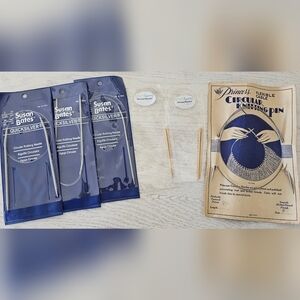 Circular Knitting Needles Older Various Sizes & Materials Lot of 6